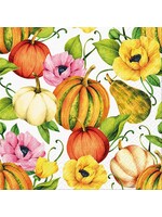 Luncheon Pumpkins and Poppies Napkins. Pack of 20