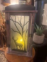 Diana Jenkins Large Hand Painted Lantern - Buck
