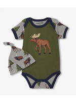 Hatley Baby Boys Wild Moose Bodysuit & Hat