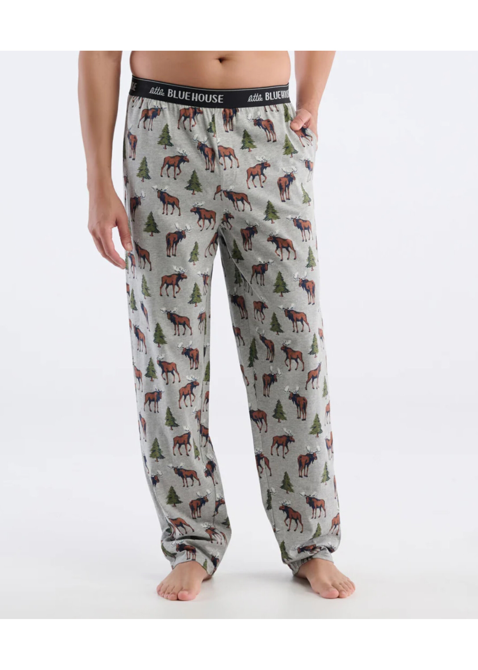 Hatley Men's Wild Moose Cotton Blend Pajama Pants