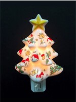 Handmade fine porcelain night light. Christmas Tree