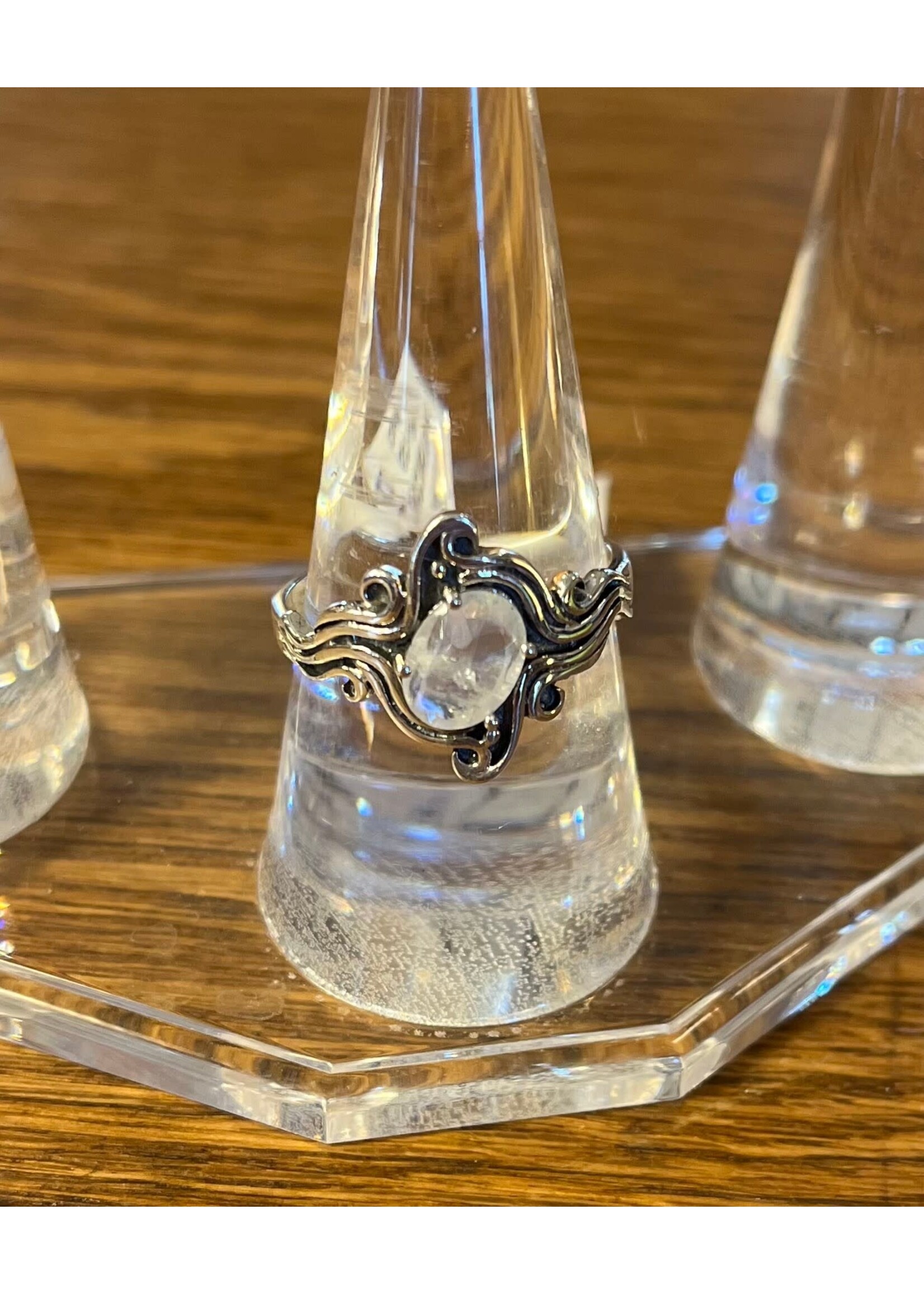 Monica Mehta Designer Sterling Silver Ring W Moonstone Sz 8