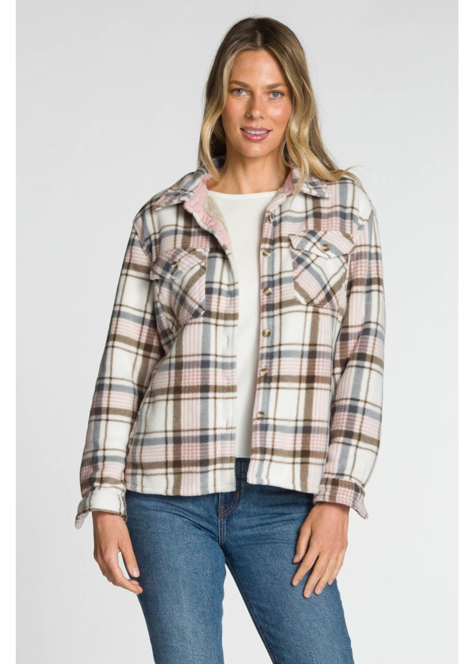 Sherpa Lined Fleece Jacket - Pink