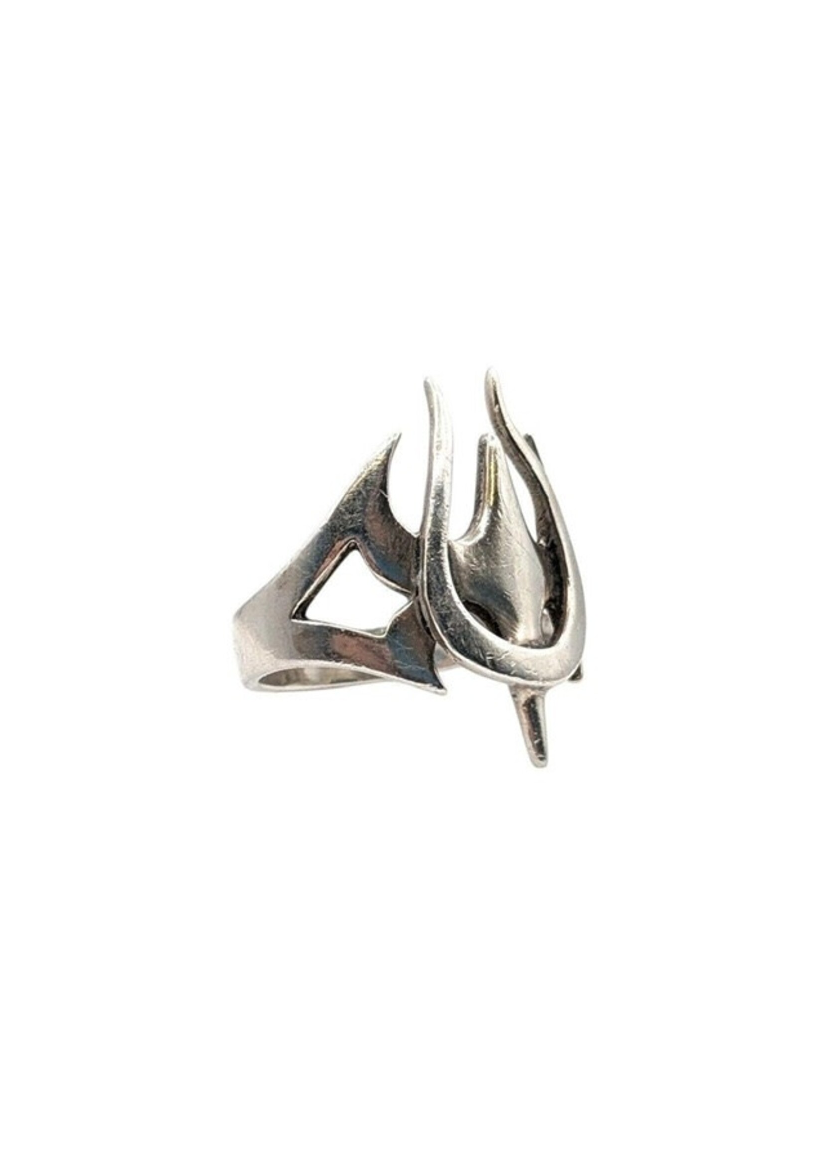 Sterling Silver Gothic Sword & Shield Ring