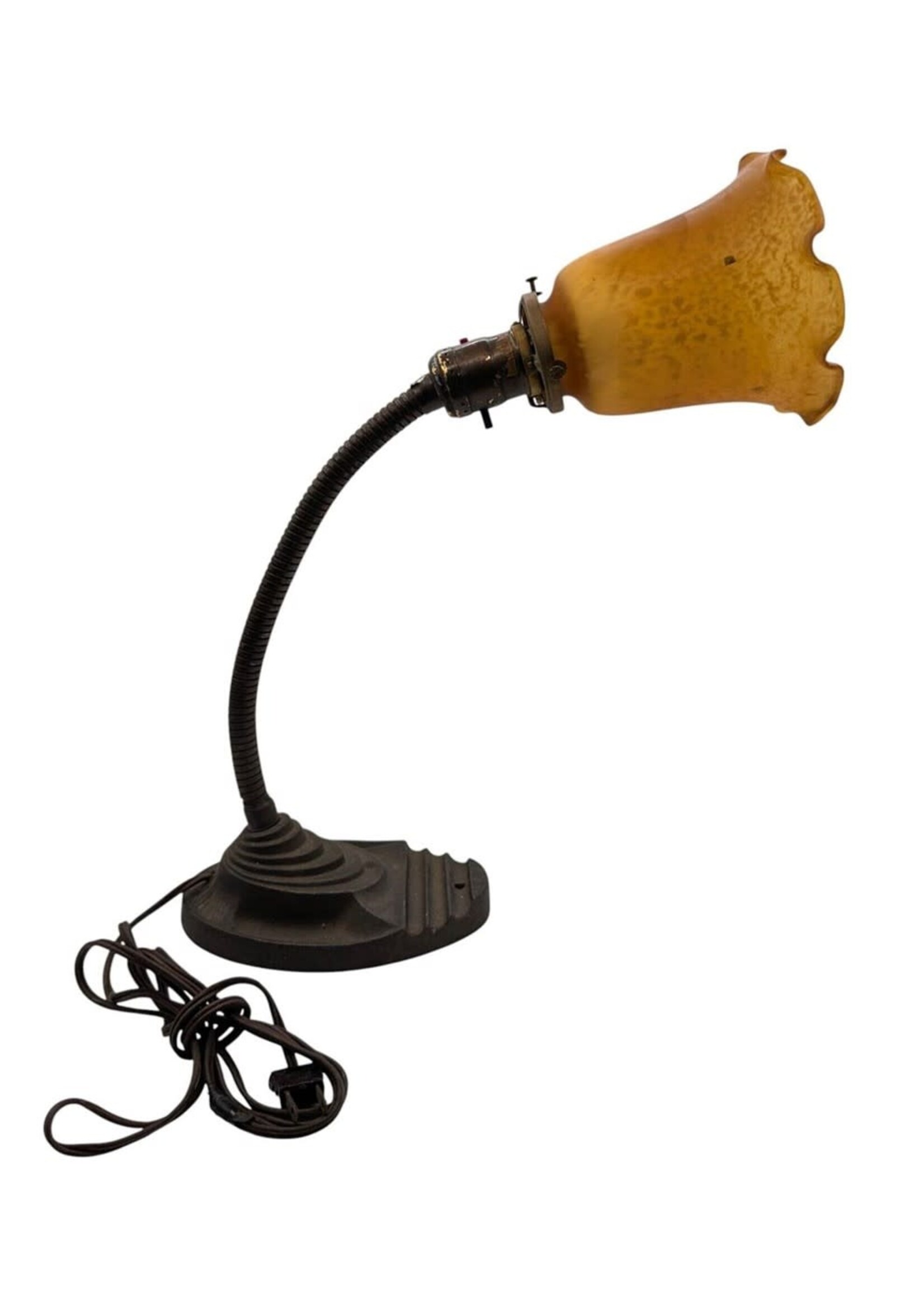 Eagle Gooseneck Desk Lamp with Amber Shade