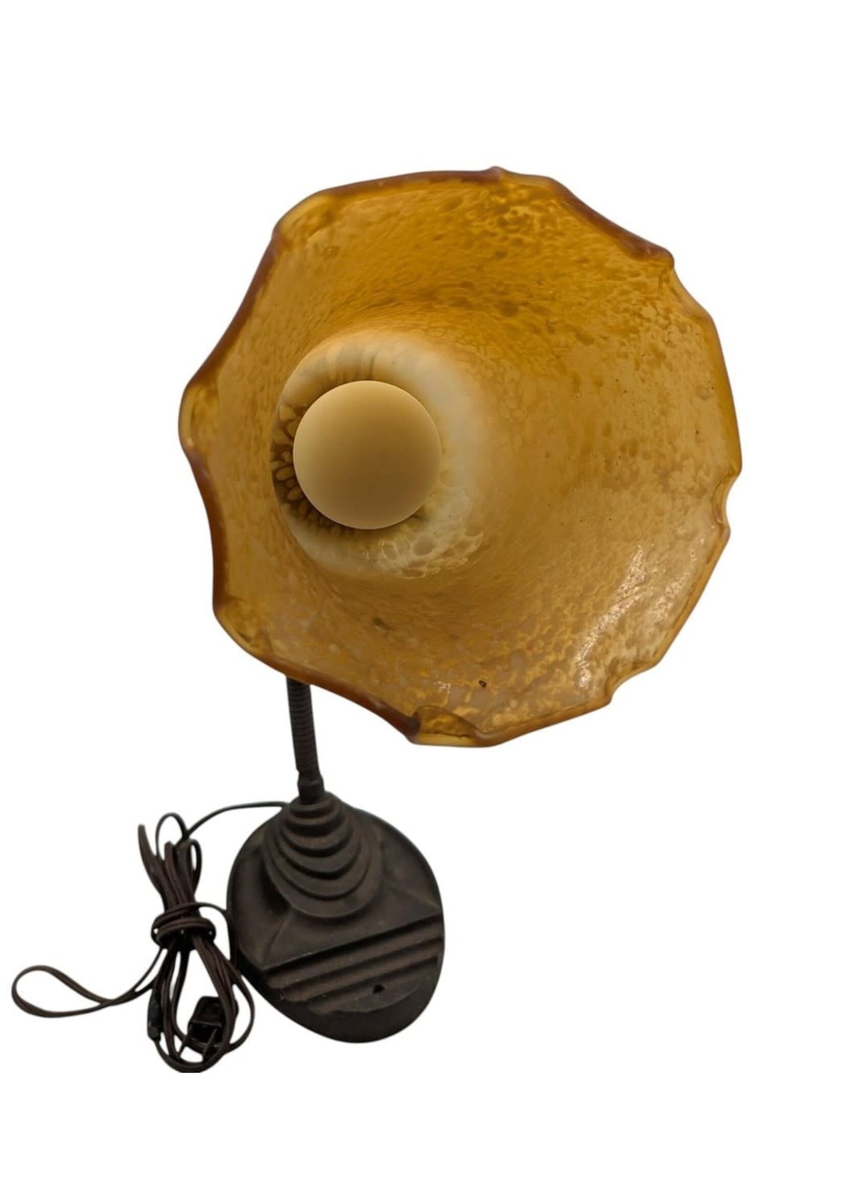 Eagle Gooseneck Desk Lamp with Amber Shade