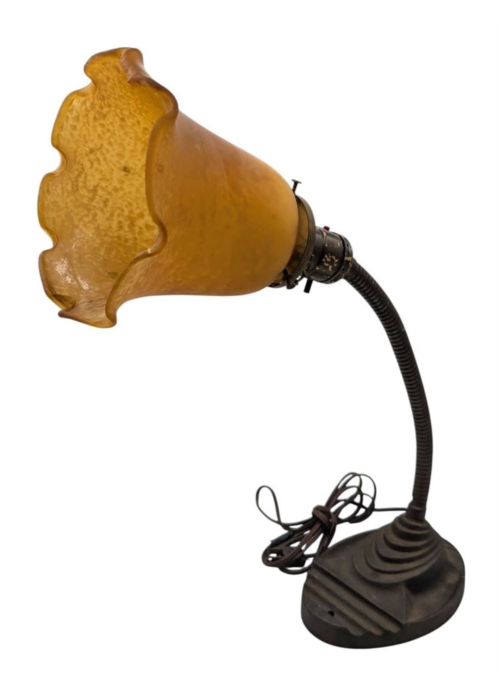 Eagle Gooseneck Desk Lamp with Amber Shade
