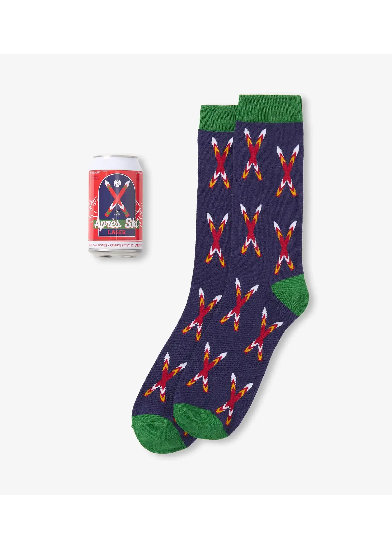 Hatley Men's Crossed Skis Beer Can Socks
