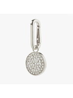 Pilgrim CHARM crystal coin pendant, silver-plated