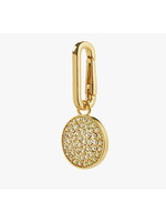 Pilgrim CHARM crystal coin pendant, gold-plated