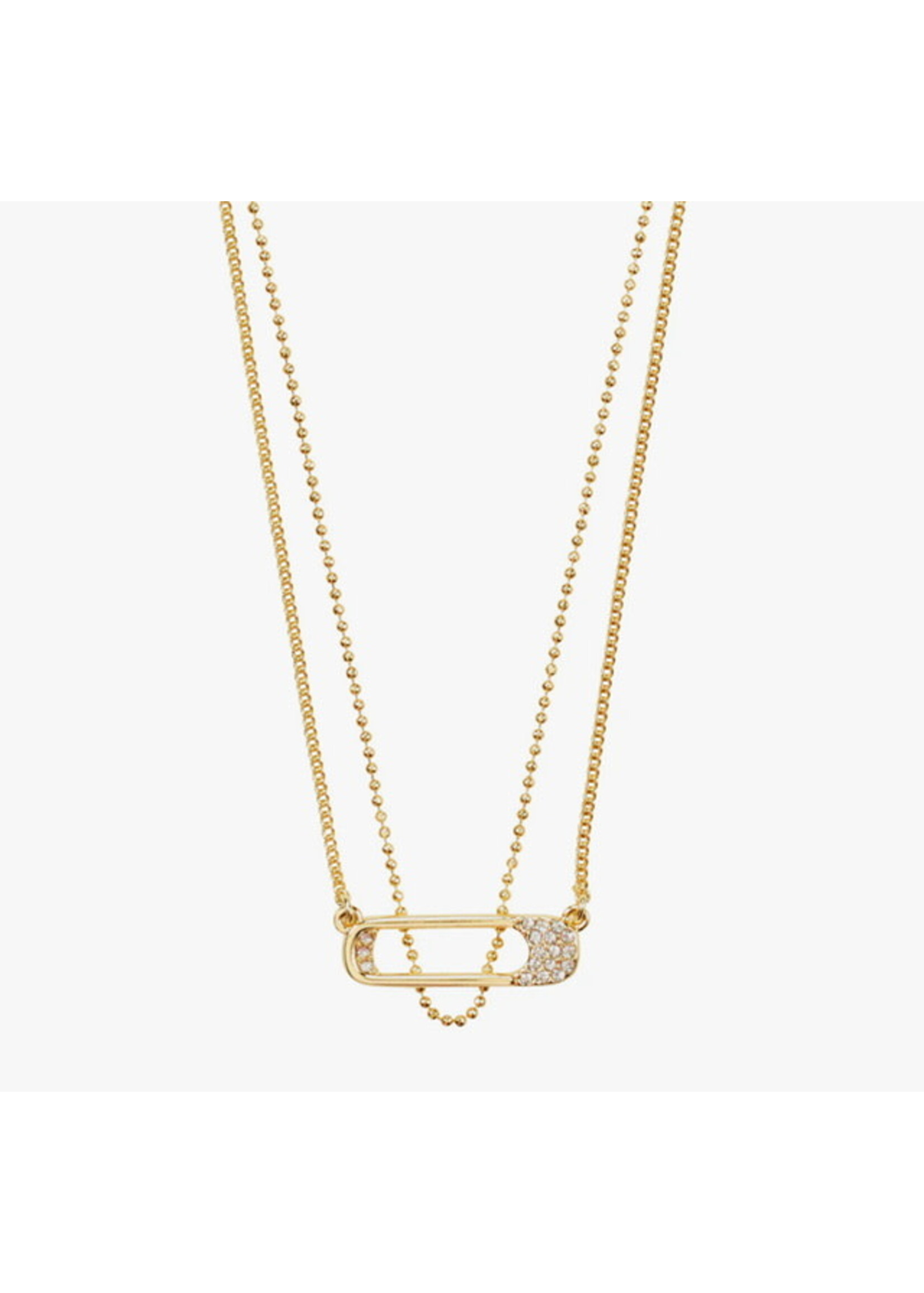 Pilgrim INSTANT necklace, 2-in-1 set, gold-plated