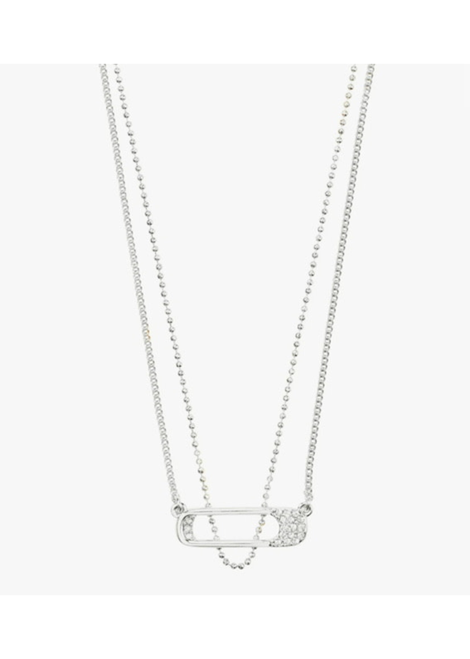 Pilgrim INSTANT necklace, 2-in-1 set, silver-plated