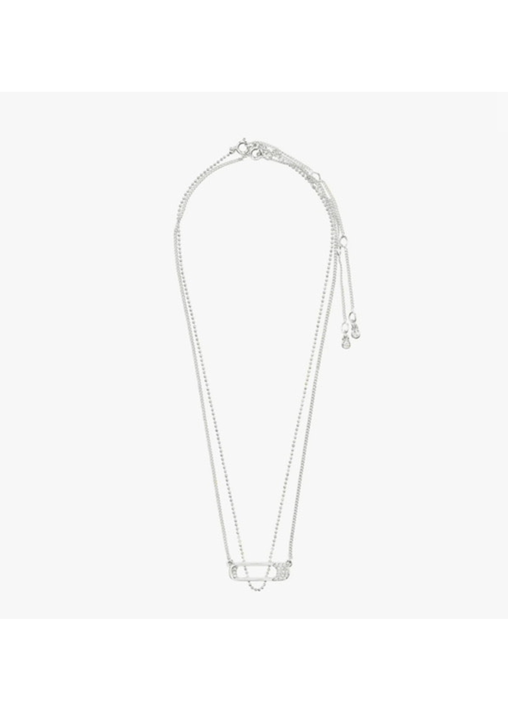 Pilgrim INSTANT necklace, 2-in-1 set, silver-plated