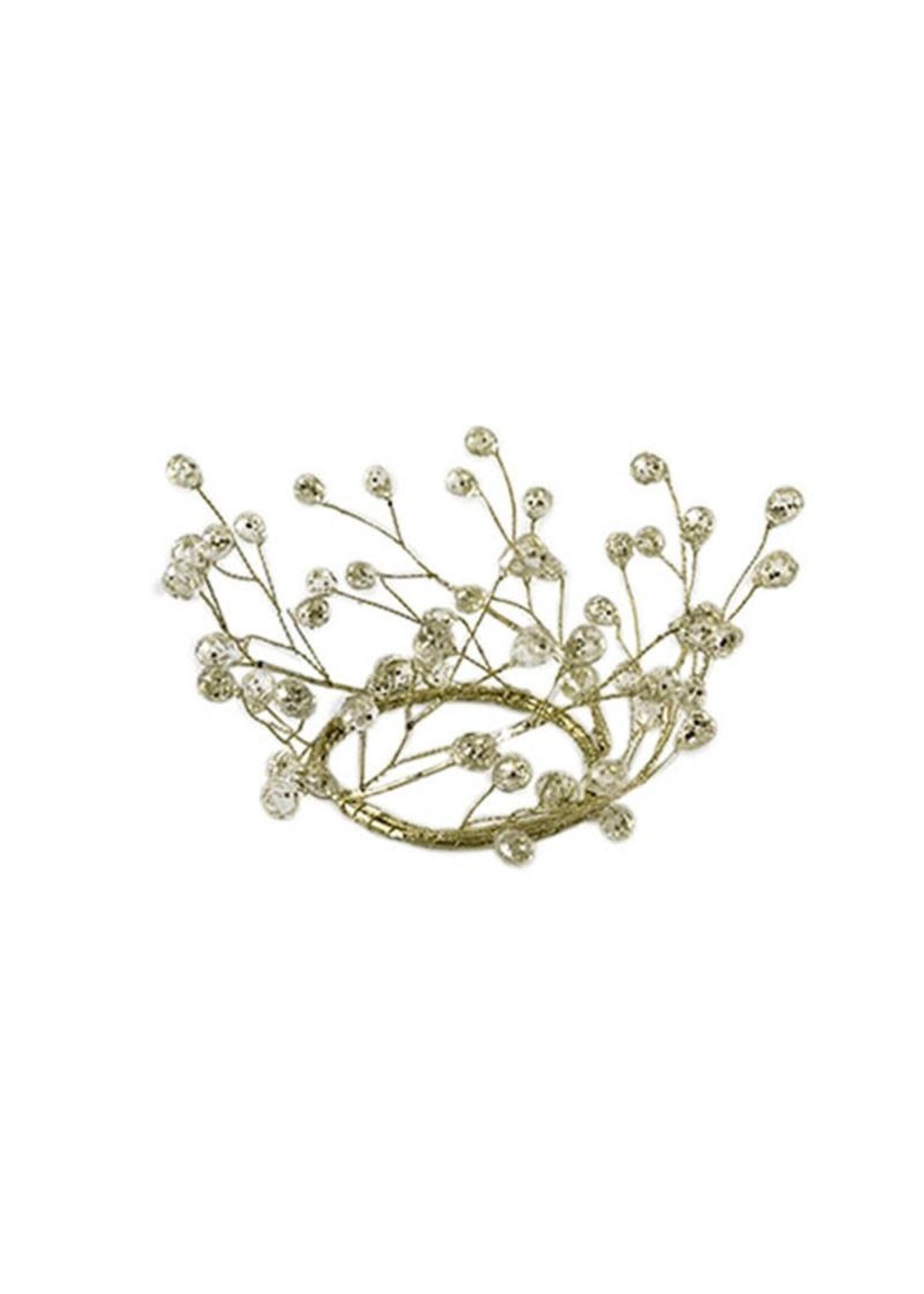 CLEAR BEAD CANDLE RING 19 x 19cm