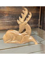 5"L X 5"H NATURAL MANGOWOOD DEER