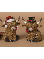 4.33"H RESIN HOLIDAY COW