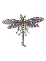 Brooch with Amethyst and Multi-Colored Crystals