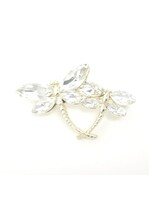 Brooch with Clear Crystals Double Dragonfly