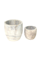 WOODEN RND POT LRG W/LINER 8”