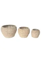 HAND WOVEN TAPERED BASKET 6.7” x 7.9”