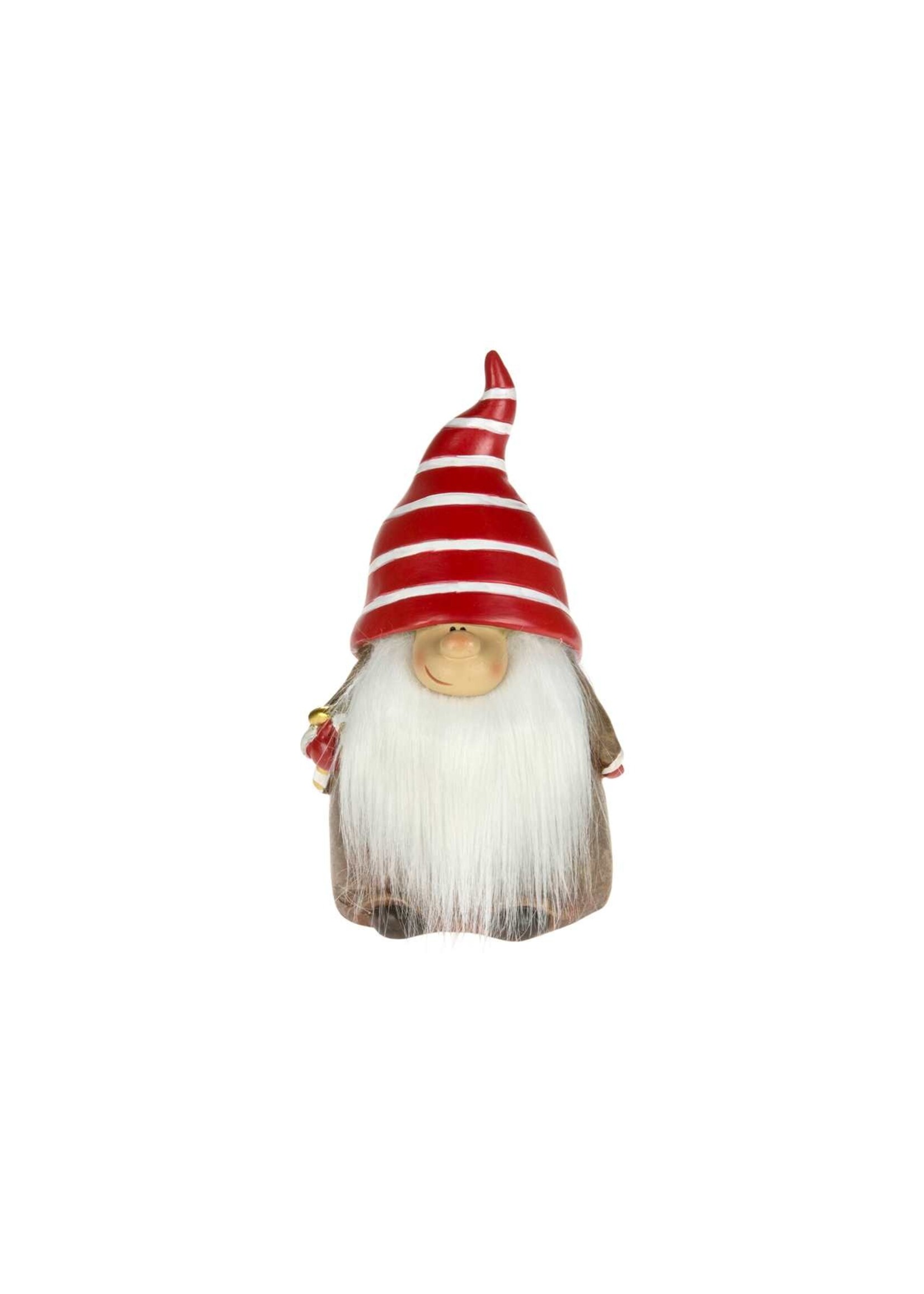 7.5" GNOME W/RED/WHT STRIPED HAT