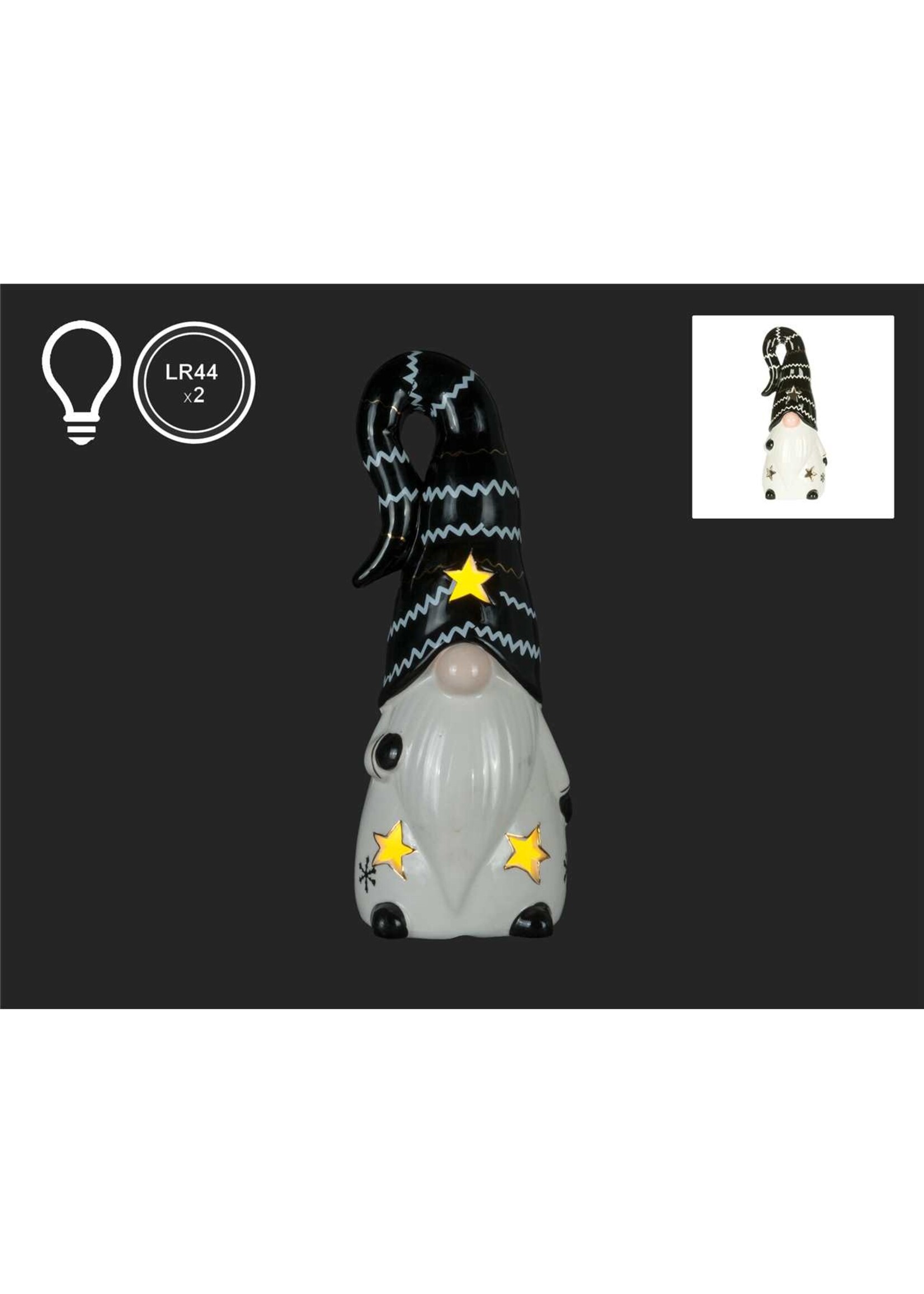 9.5" LED WHT GNOME W/BLK HAT