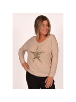 SEQUIN STAR TOP - Beige
