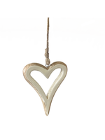 HEART- WHITE ENAMEL ORNAMENT