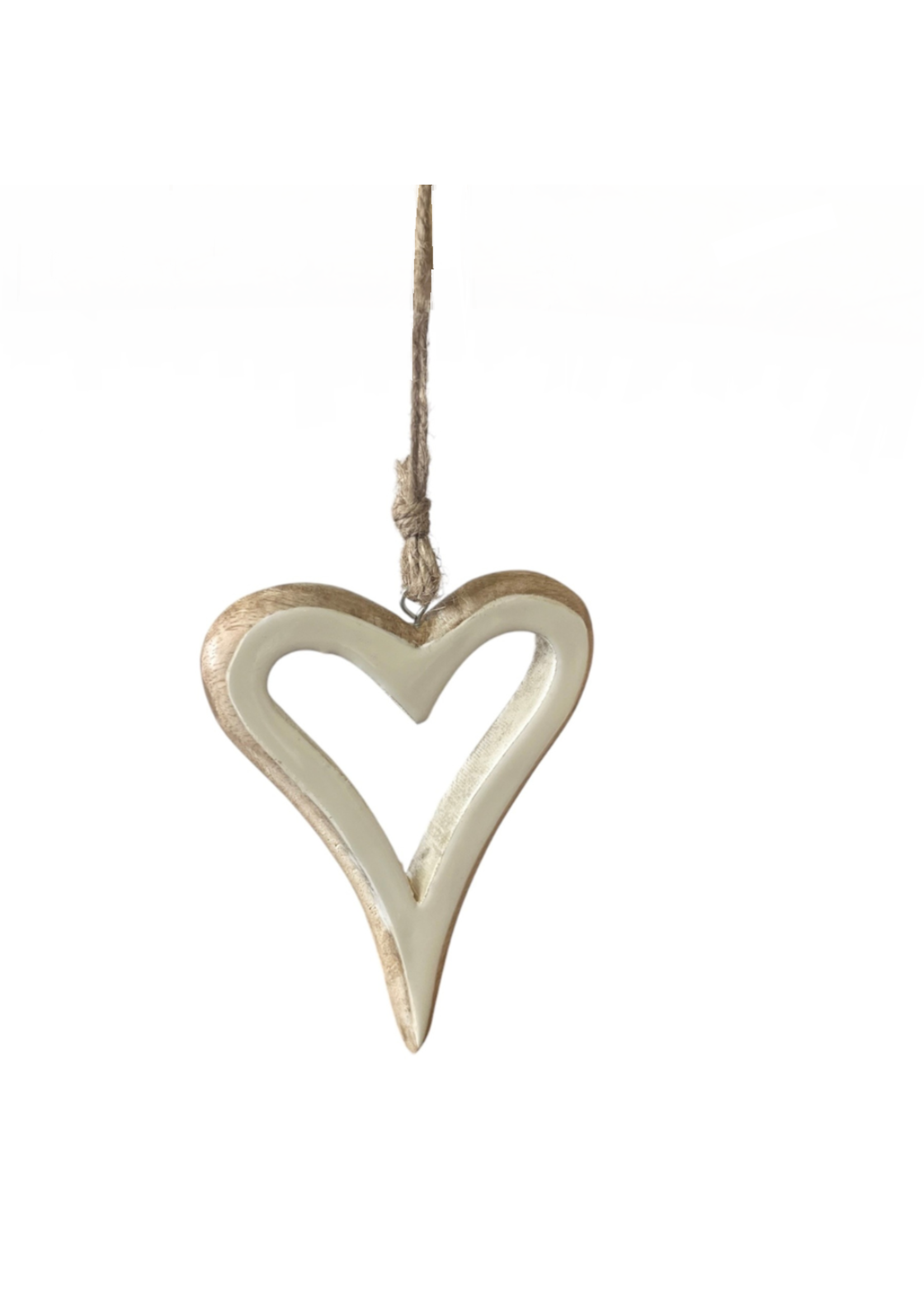 HEART- WHITE ENAMEL ORNAMENT