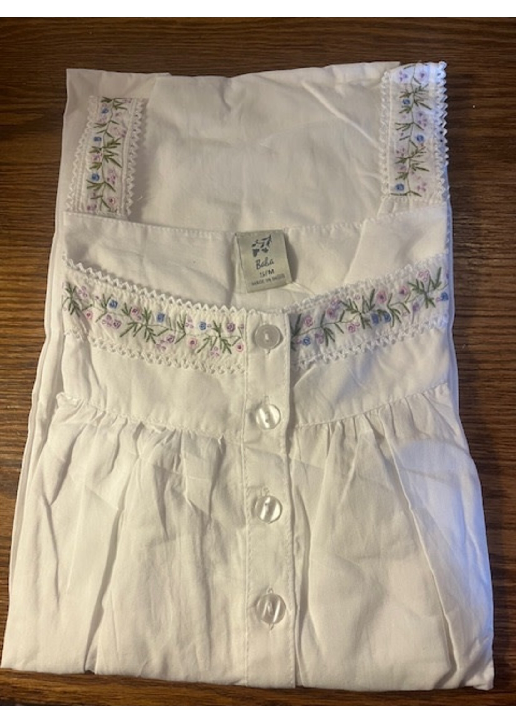 Baba 100% Cotton Nightgown w Embroidery - Short ND110