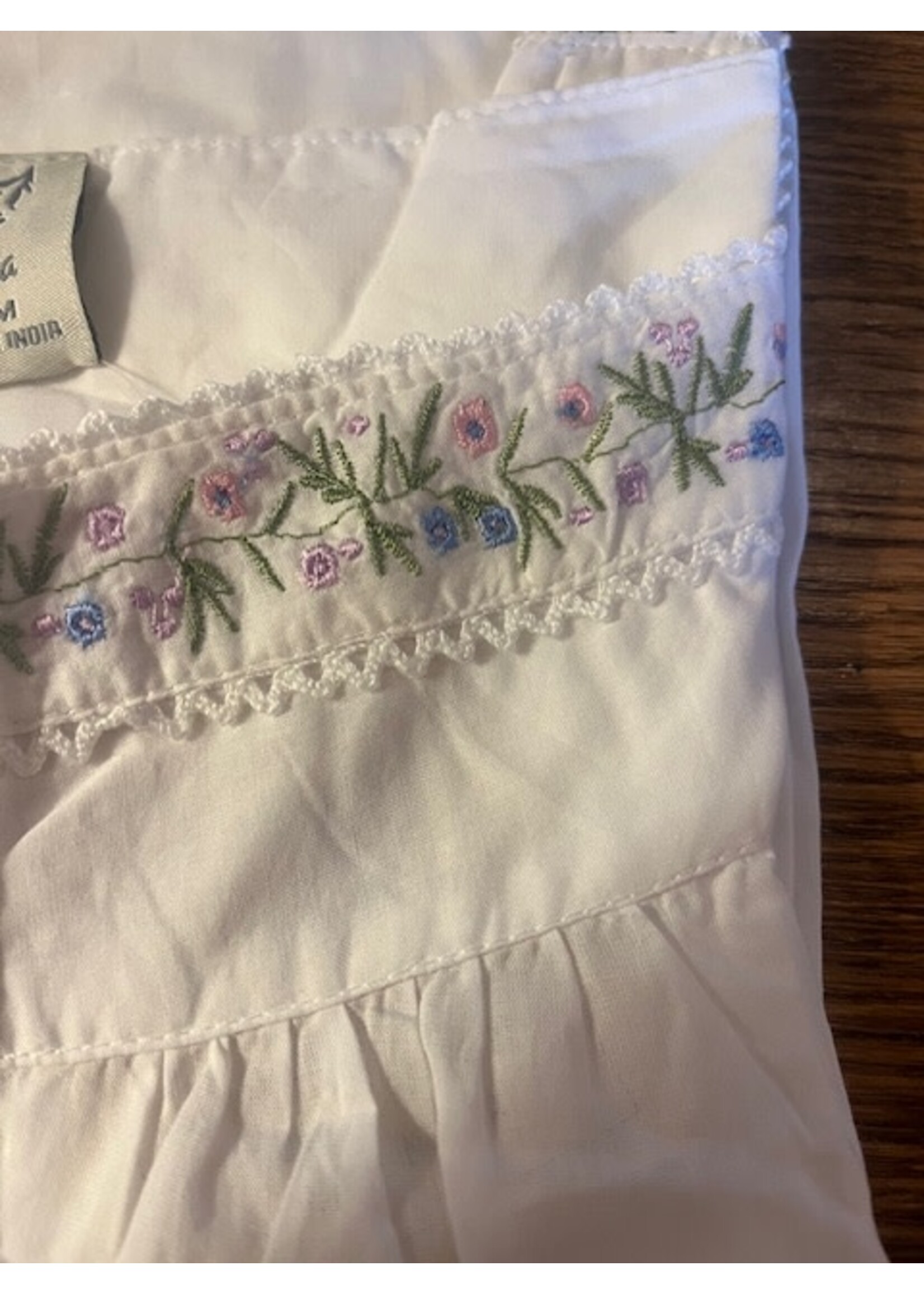 Baba 100% Cotton Nightgown w Embroidery - Short ND110