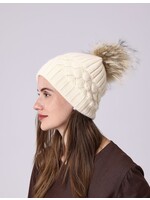 Cashmere Hats with Pompom Creme