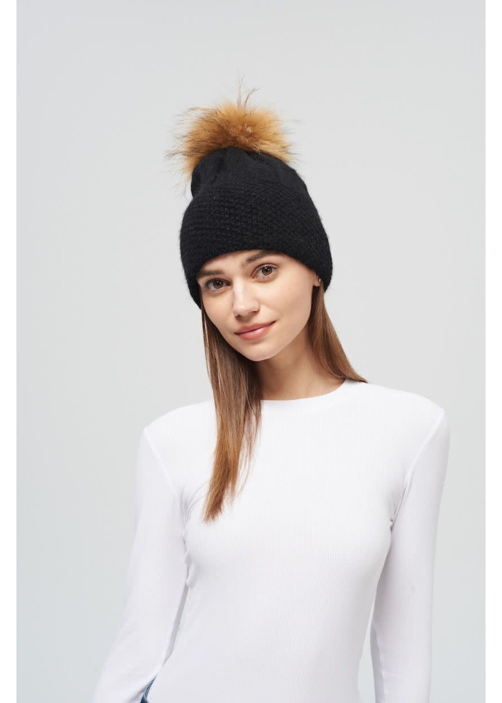Angora/Wool Hat Black