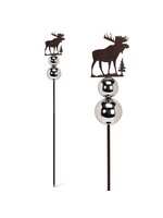 Moose Planter/Garden Stake with Gazing Ball