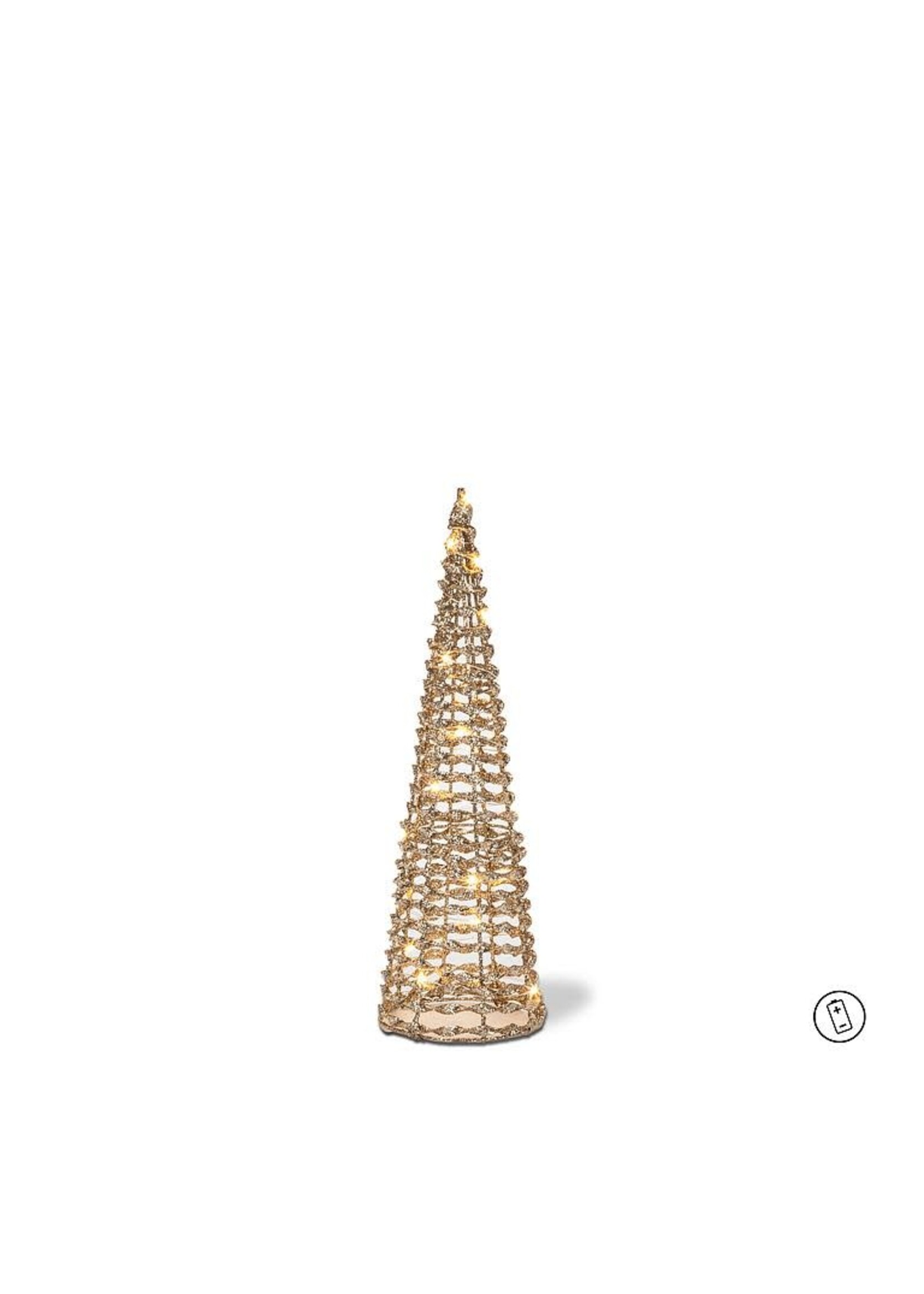 Small Ribbon Cone Tree with 20 LED Lights