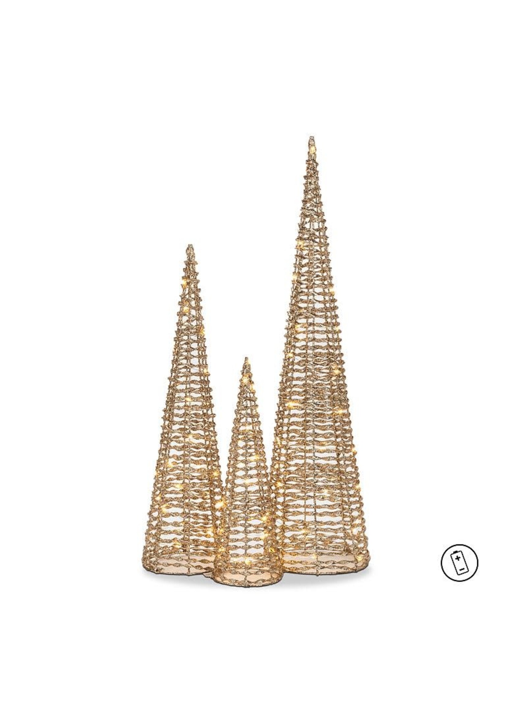 Small Ribbon Cone Tree with 20 LED Lights