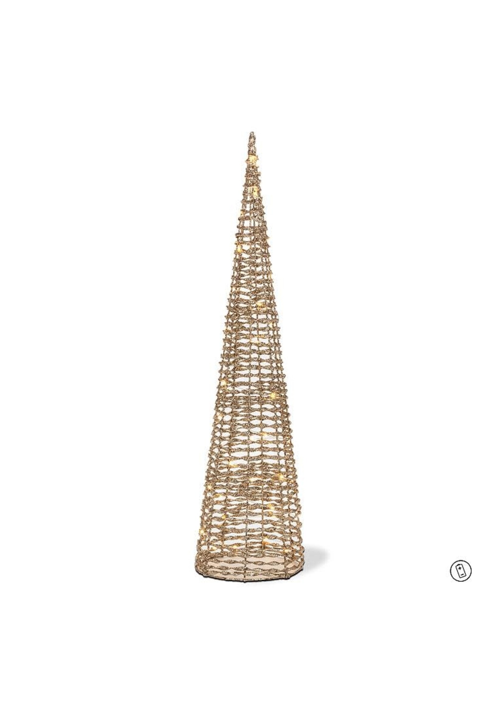 Large Ribbon Cone Tree with 40 LED Lights