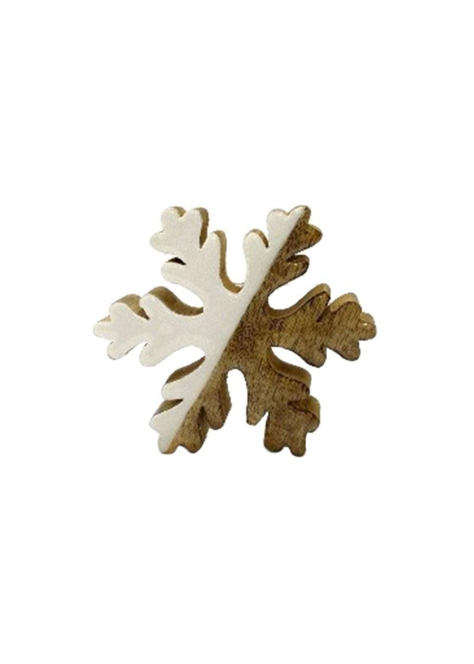 WOOD ENAMEL SNOWFLAKE 3.75”