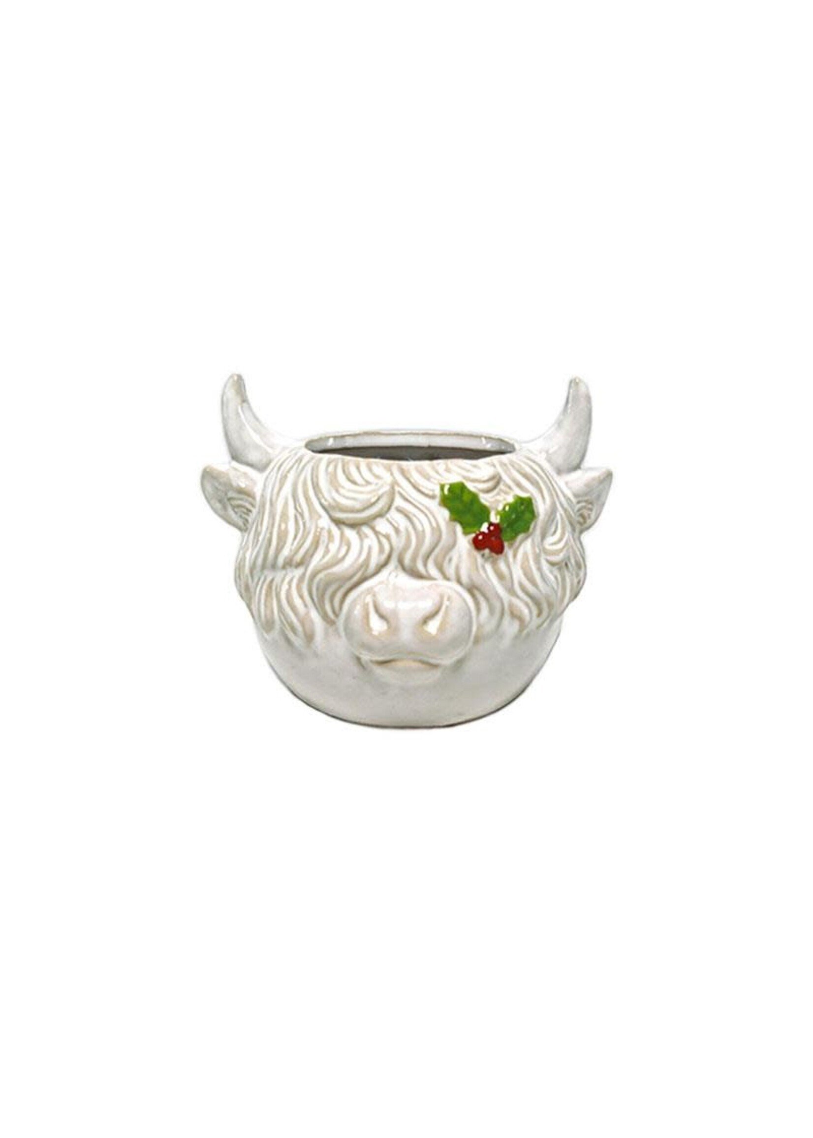 HIGHLAND COW HEAD PLANTER