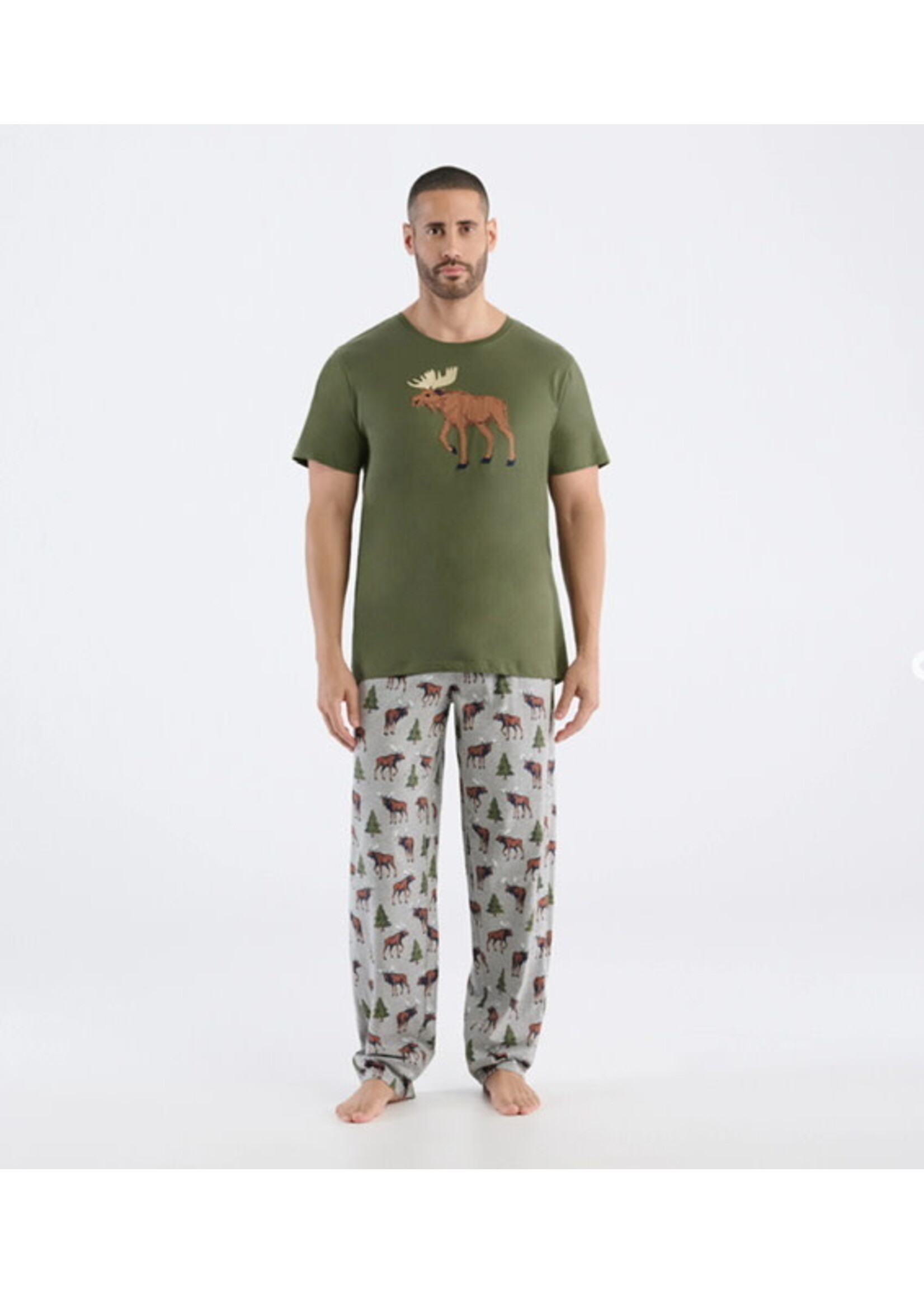 Hatley Men's Wild Moose Cotton Blend Pajama Pants