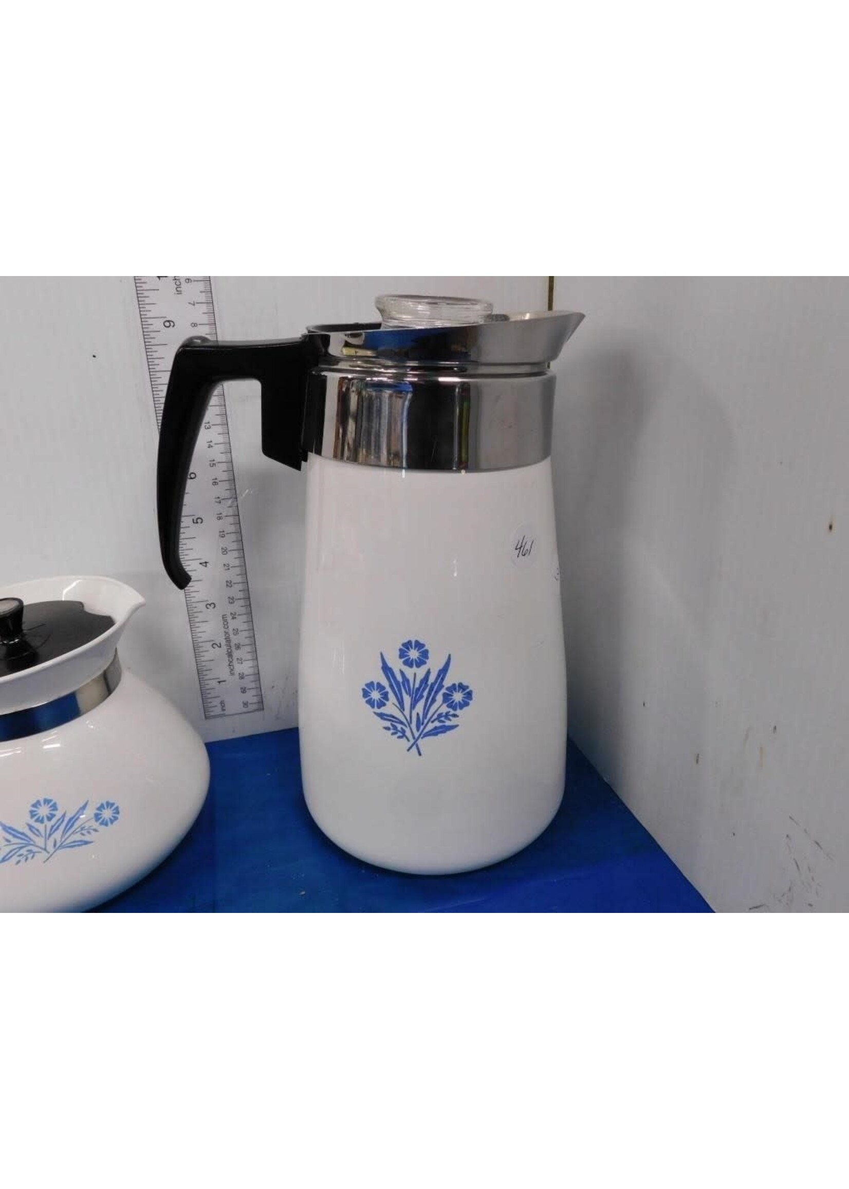 Vintage Blue Corningware Cornflower Coffee Pot