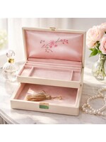 Vintage Jewelry Box w Key (Pink)