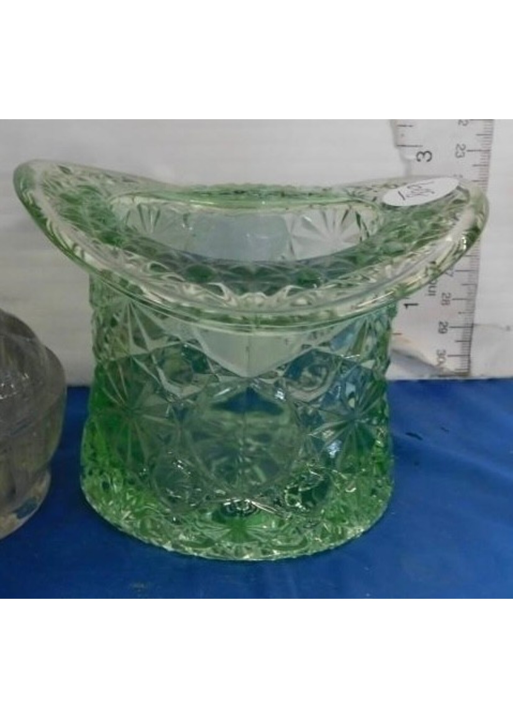 Small Cut Glass GreenDepression Glass Vase/Dish