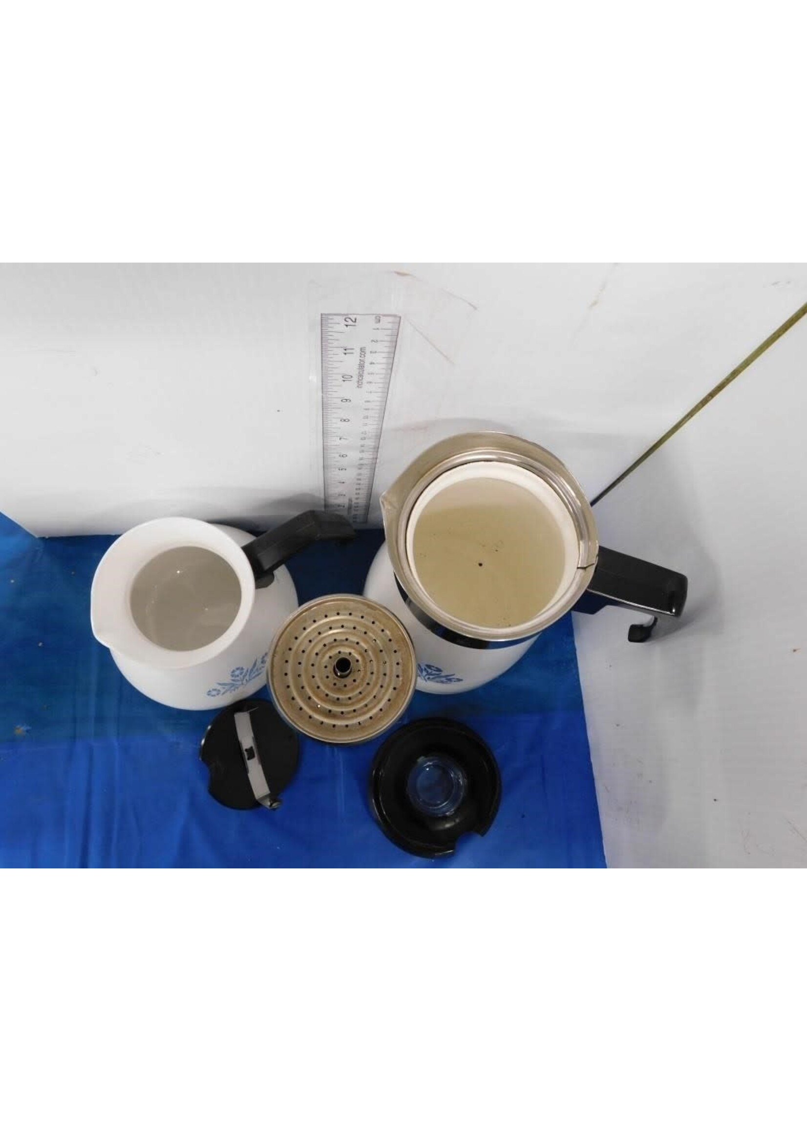 VINTAGE CORNING WARE COFFEE POT - Blue Cornflower