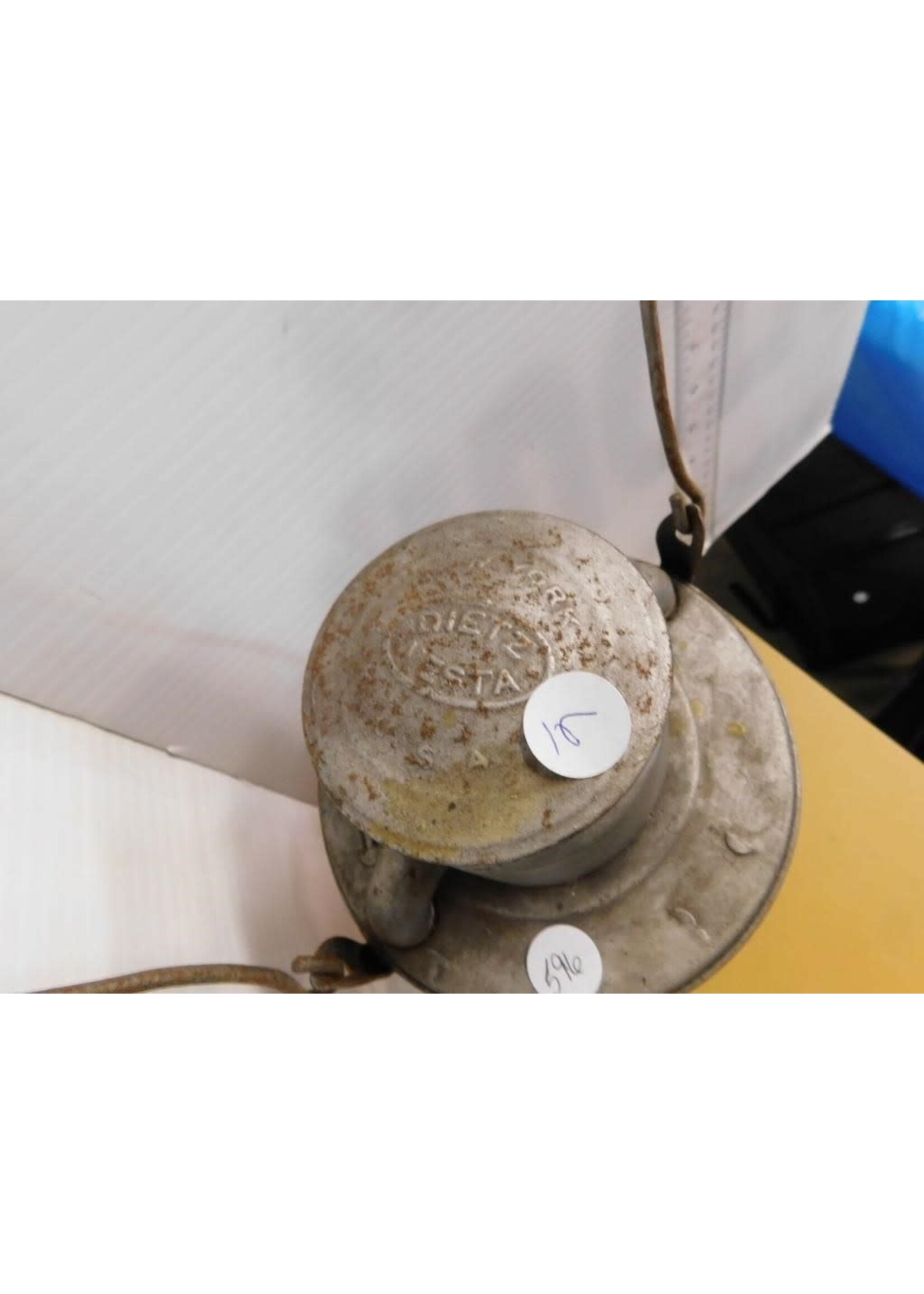 VINTAGE DIETZ-VESTA LANTERN, NEW YORK WITH RED GLOBE