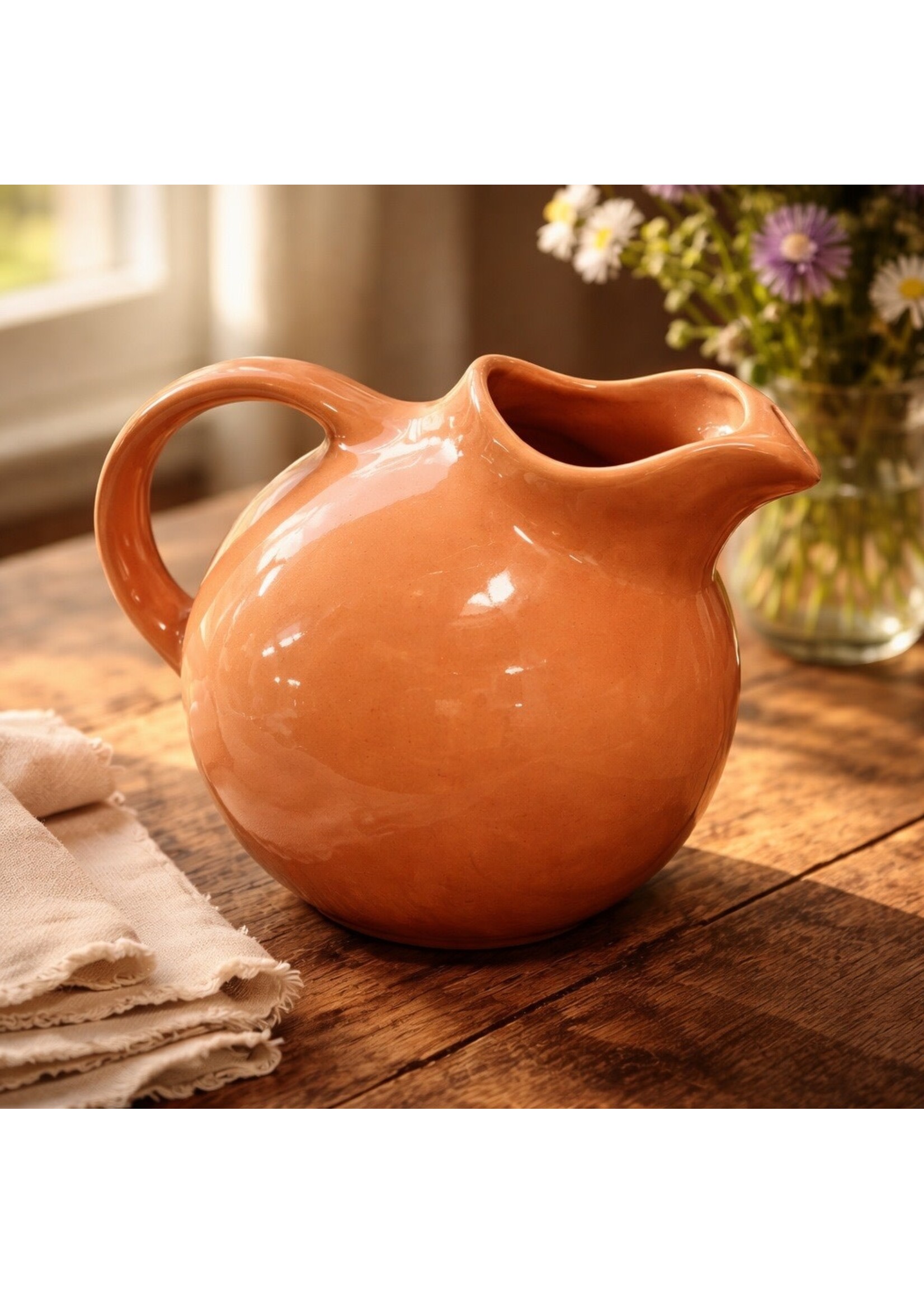 Pottery Lemonade Pitcher ca 1930's-1950's