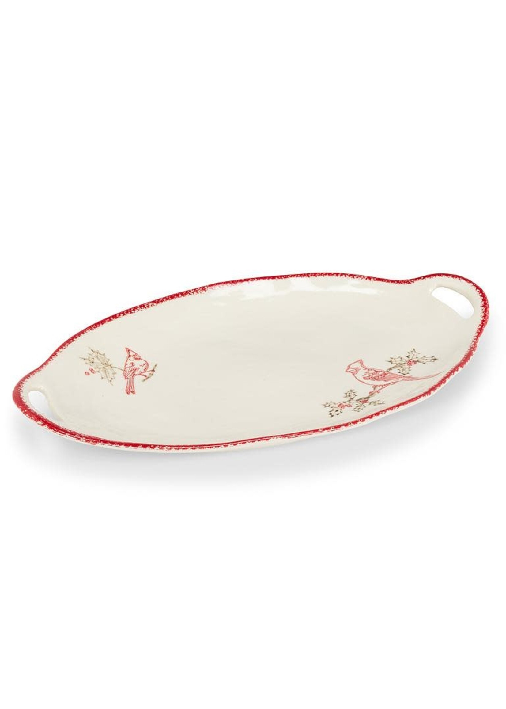 Cardinal Stamp Oval Platter 11” x 18”
