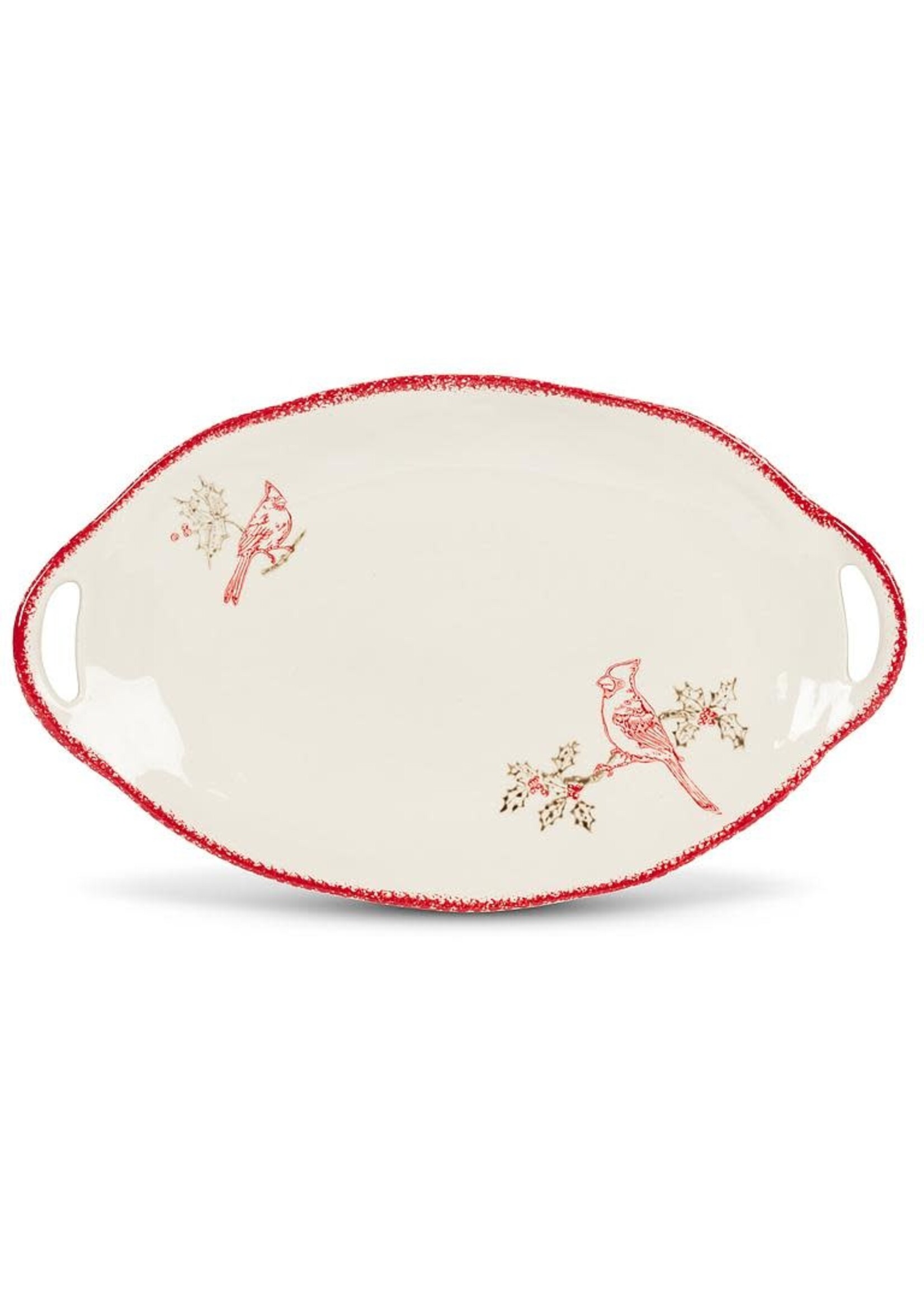 Cardinal Stamp Oval Platter 11” x 18”