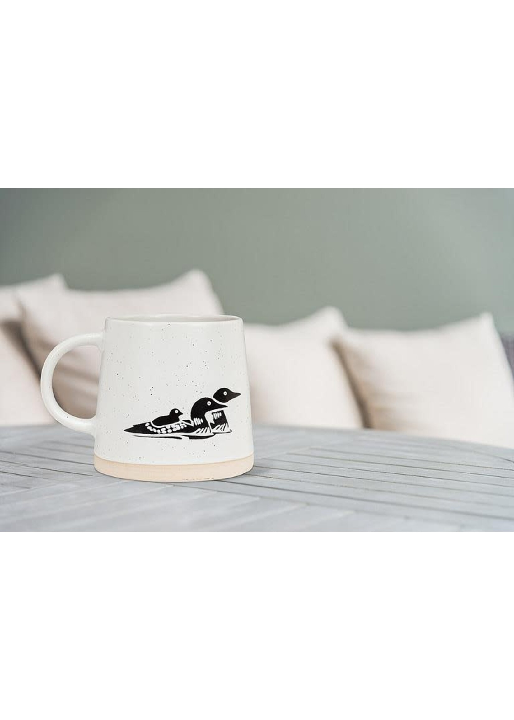 Wide Base Mug with Loons