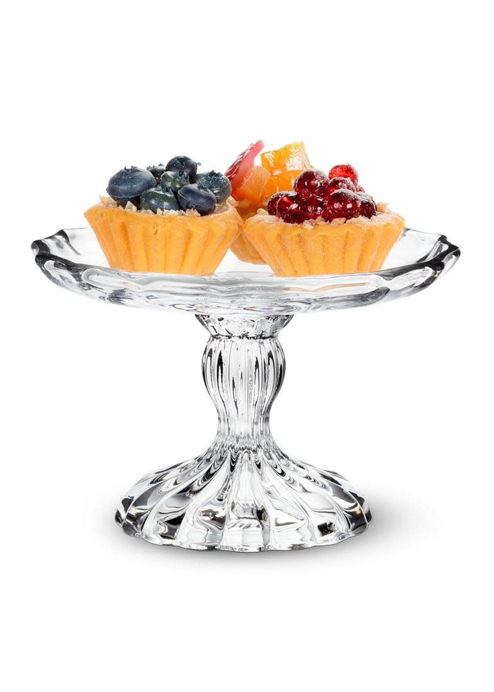 Small Embossed Pedestal Plate